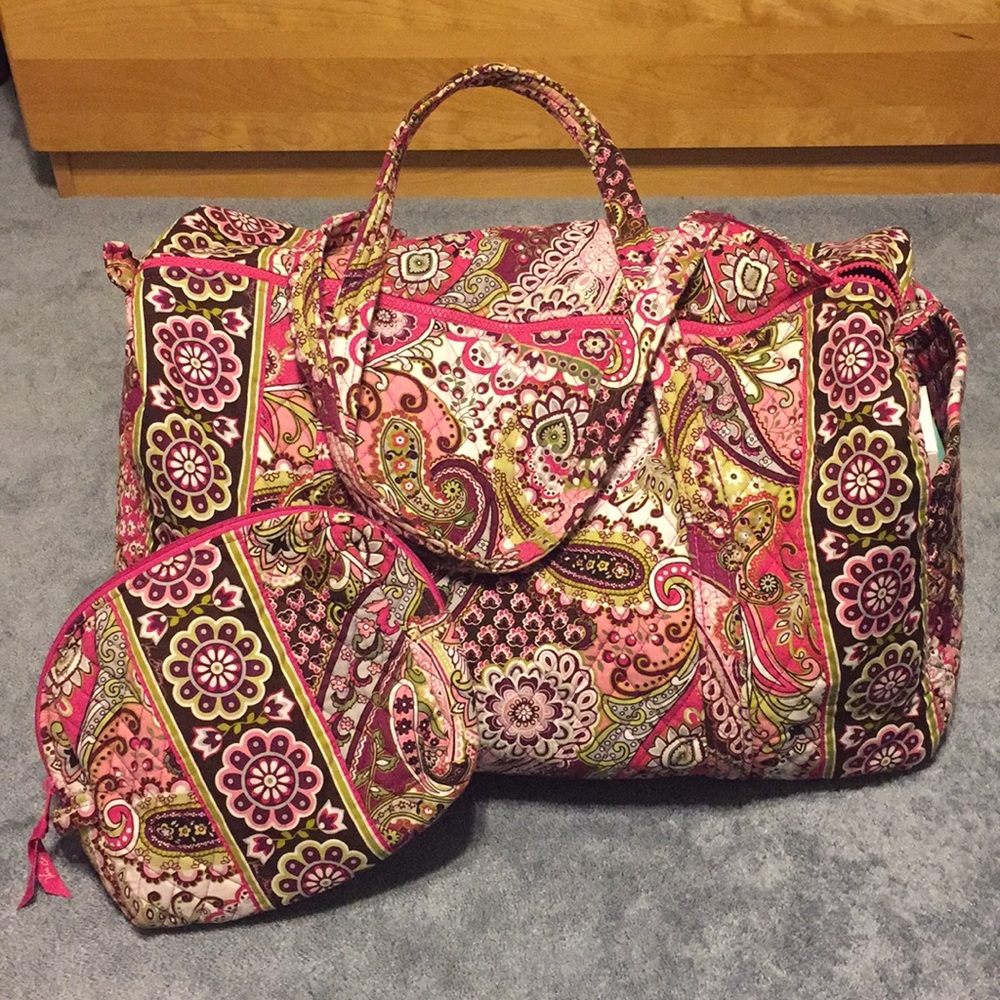 Vera Bradley Large Duffle and Cosmetic Case